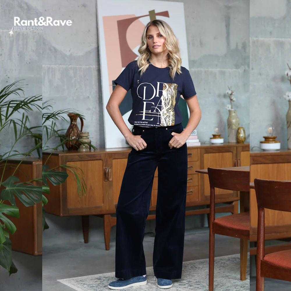 Rant & Rave Rochelle Wide Leg Cord - Navy