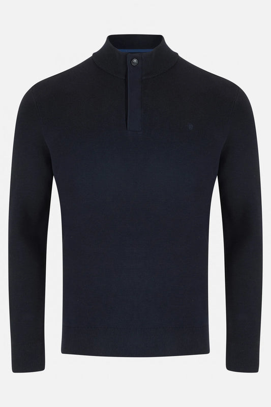 Benetti Ross 1/4 Zip Knit Jumper - Navy