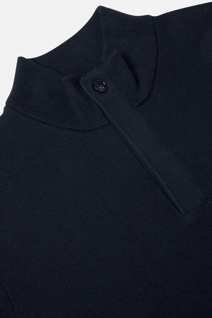 Benetti Ross 1/4 Zip Knit Jumper - Navy