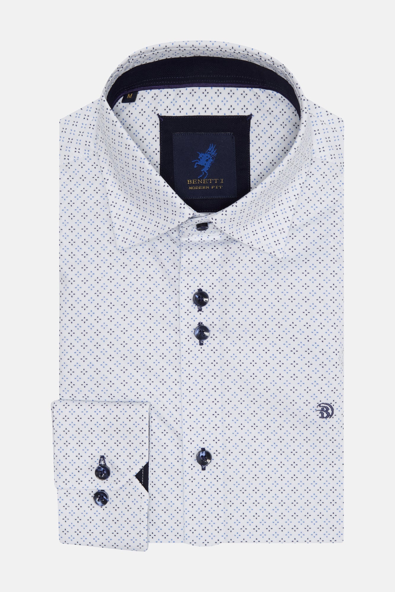 Benetti Rover Pattern Shirt - Navy