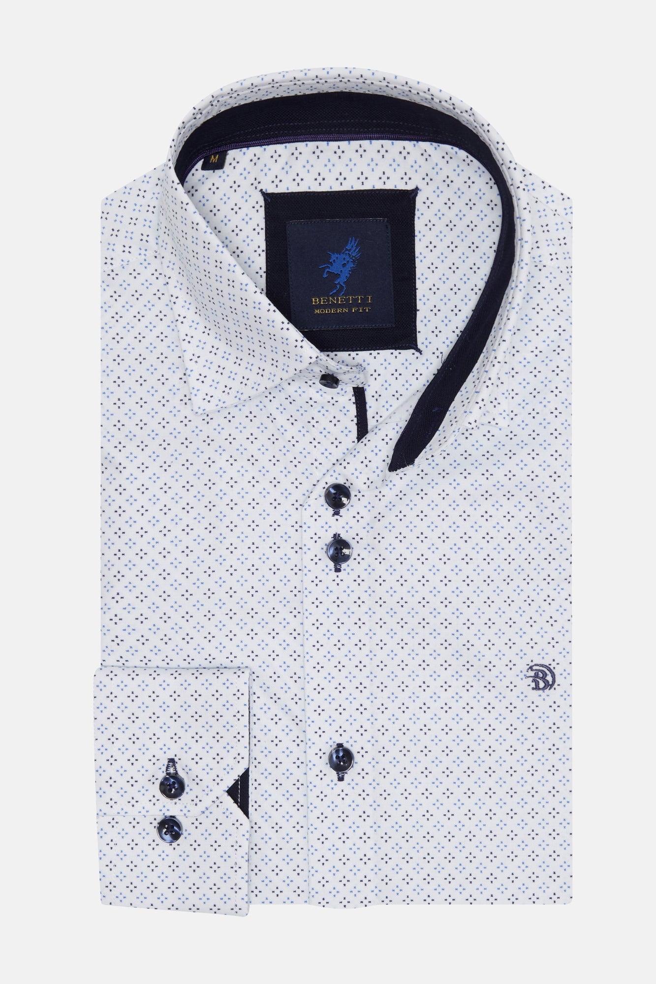 Benetti Rover Pattern Shirt - Navy