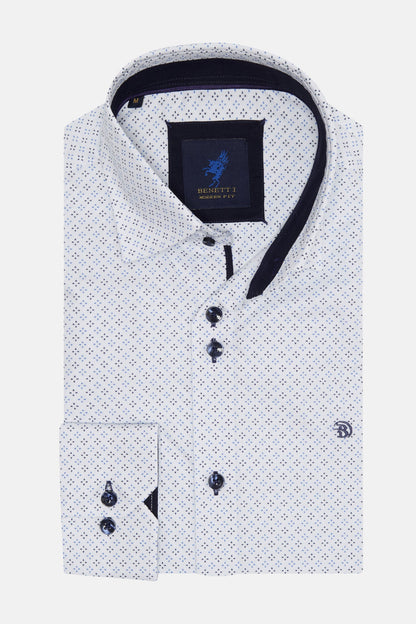 Benetti Rover Pattern Shirt - Navy