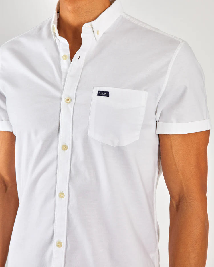 Diesel Ryan Oxford Short Sleeve Shirt - Optic White