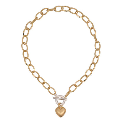 Knight & Day Oval Link Heart Necklace