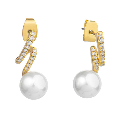 Knight & Day Kamryn Gold Pearl Earrings