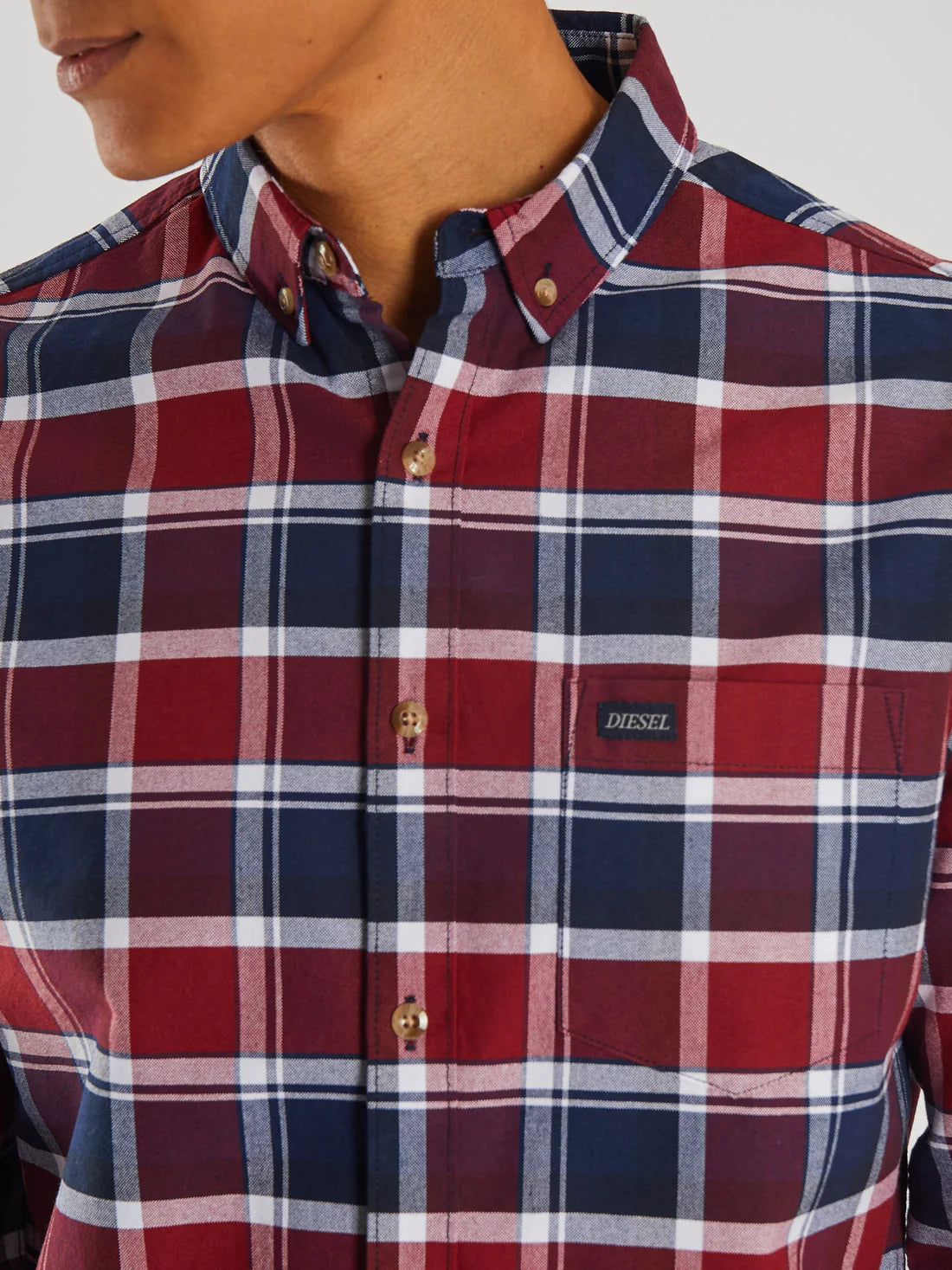 Diesel Scout Check Shirt -  Navy/Red