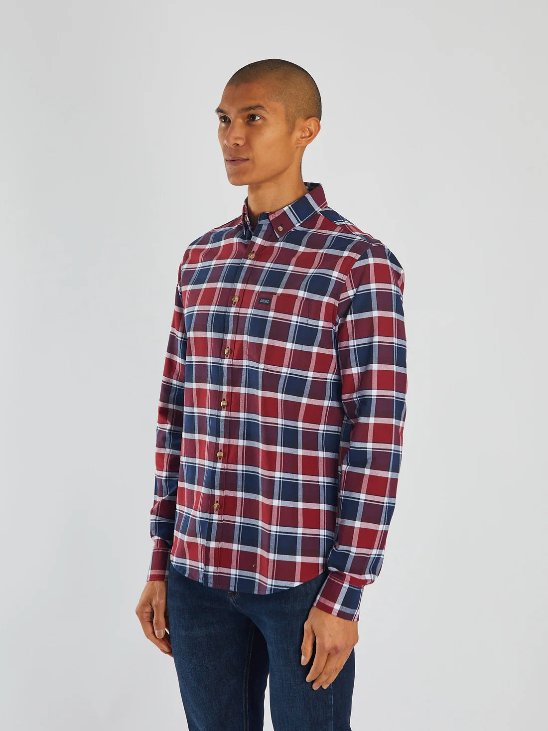 Diesel Scout Check Shirt -  Navy/Red