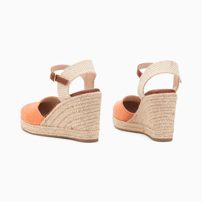 Vanessa Wu Mariana Wedge Sandals - Coral