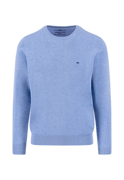 Fynch Hatton Round Neck Superfine Knitwear - Crystal Blue