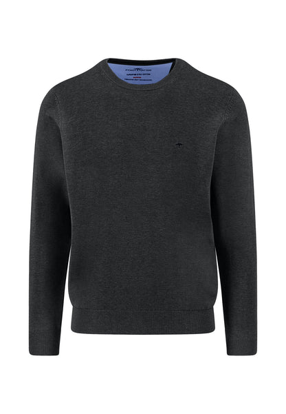 Fynch Hatton Knitted Crew Neck Jumper - Black