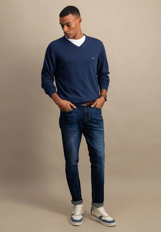 Fynch Hatton V-Neck Superfine Knit - Night