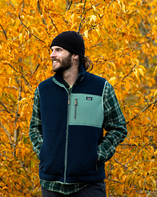 Bleubird Sherpa Fleece Gilet - Navy