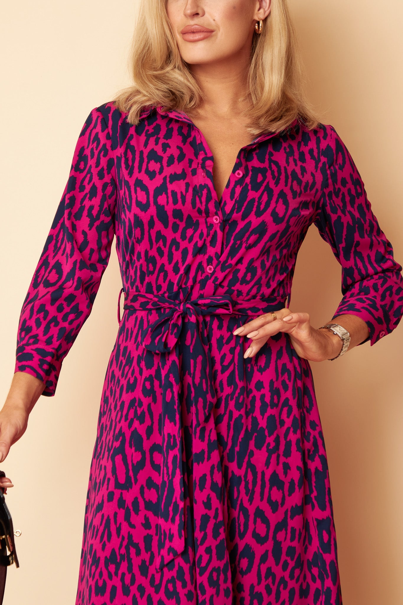 Girl in Mind Angela Purple & Navy Leopard Print Maxi Dress