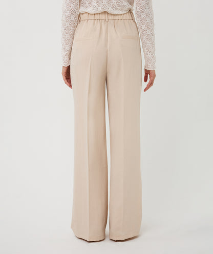 EsQualo Fine Crinkle Trousers - Light Sand