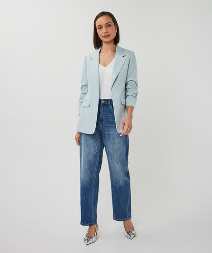 EsQualo Linen Look Blazer - Blue