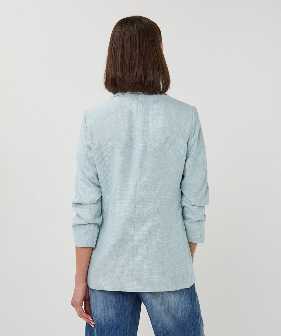 EsQualo Linen Look Blazer - Blue