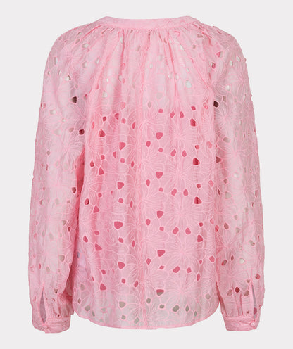 EsQualo Embroidery Raglan Blouse - Romance Rose