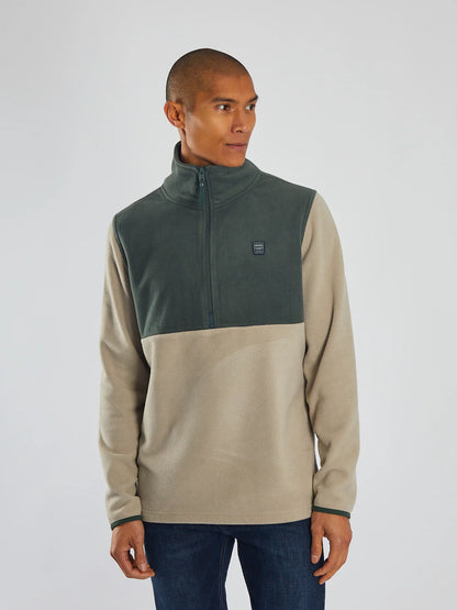 Diesel Strait Fleece Half Zip - Stone Biscuit