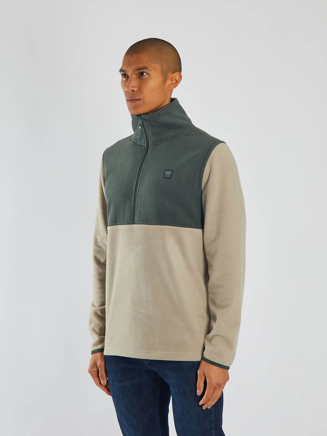 Diesel Strait Fleece Half Zip - Stone Biscuit