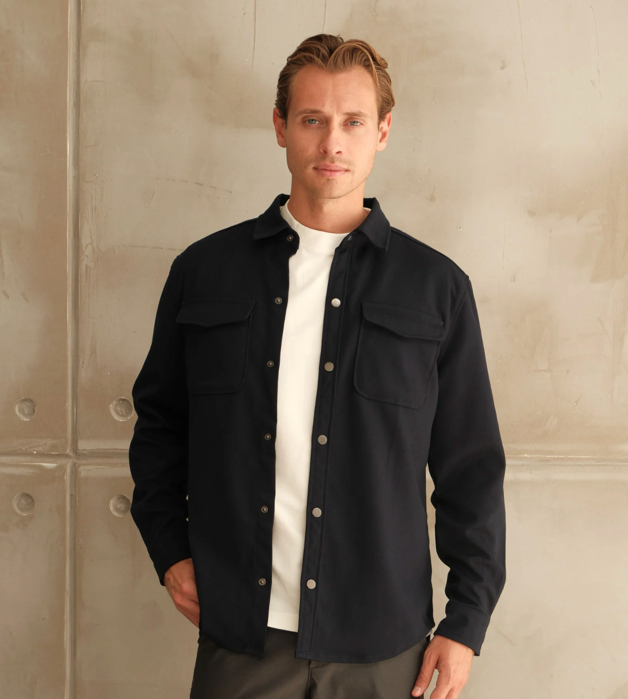 Walker & Hunt Mason Overshirt - Navy