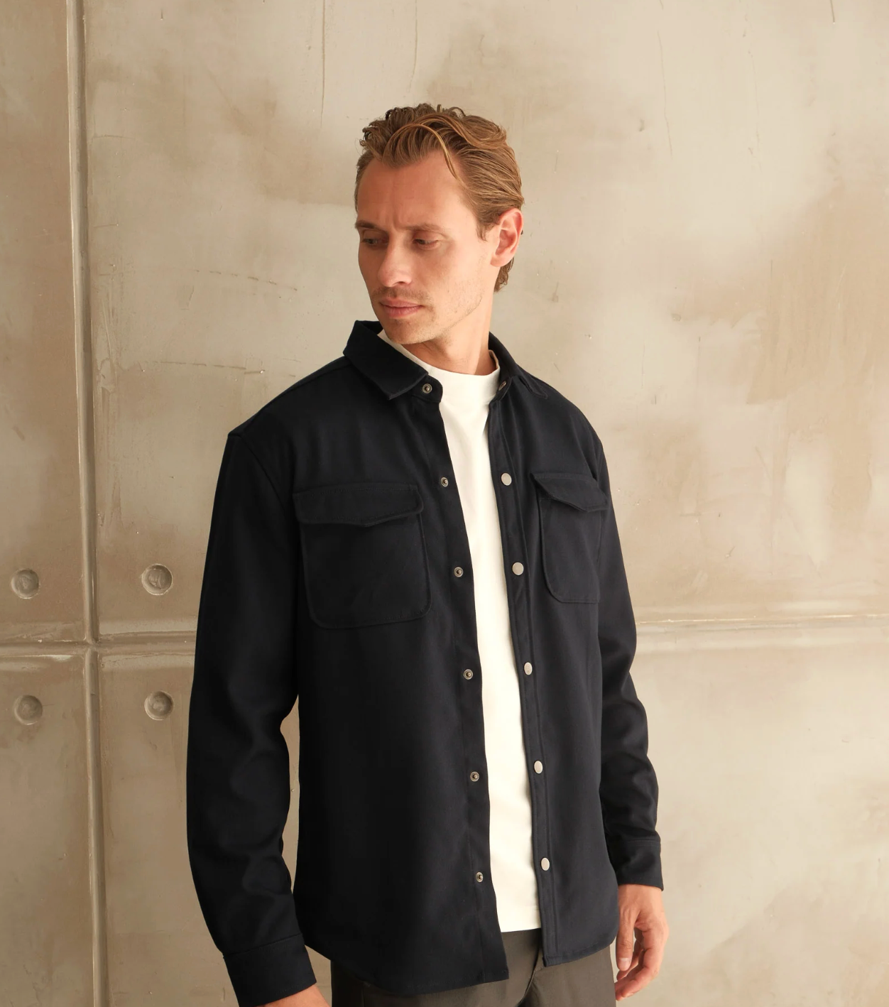Walker & Hunt Mason Overshirt - Navy