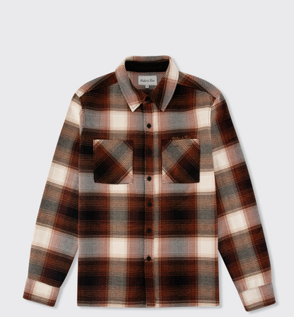 Walker & Hunt Mercer Check Shirt - Mocha