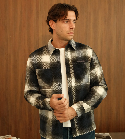 Walker & Hunt Mercer Check Shirt - Navy