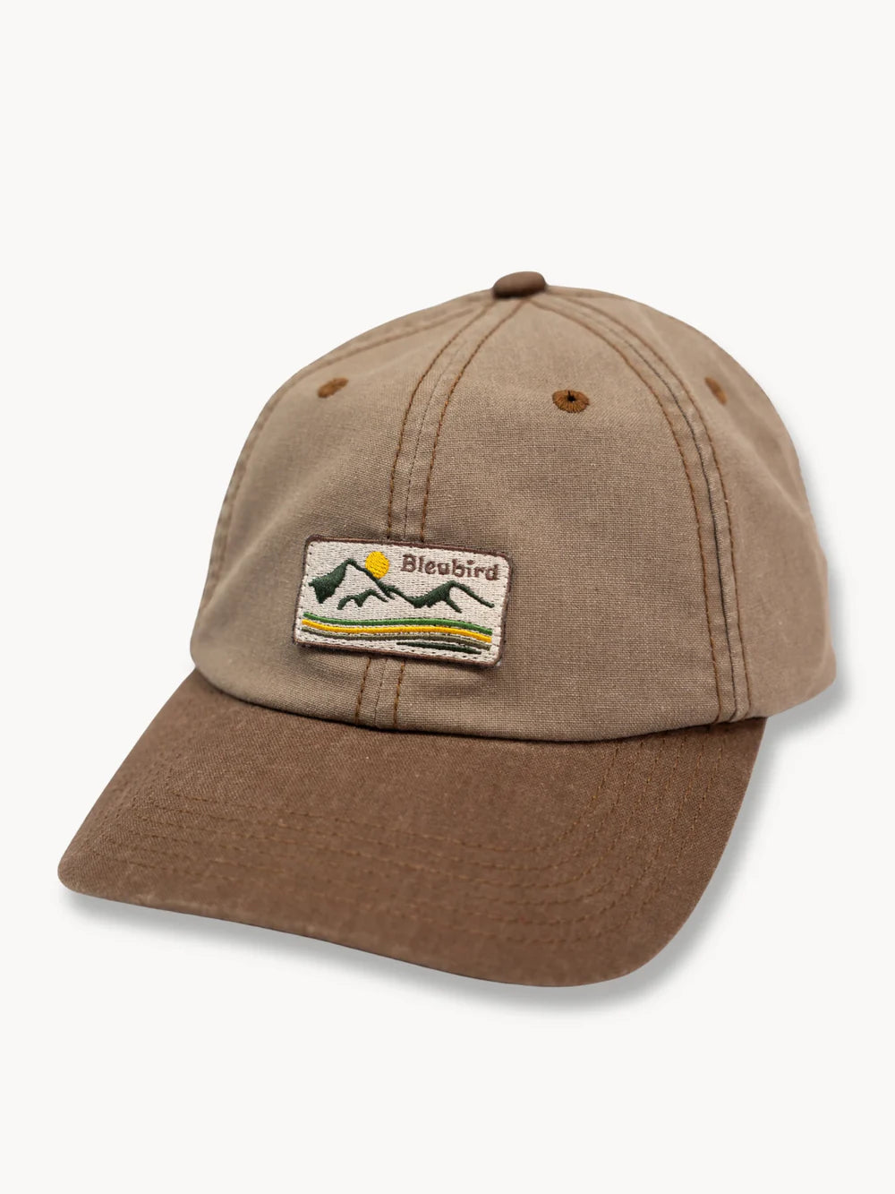 Brown cap with a logo on a white background