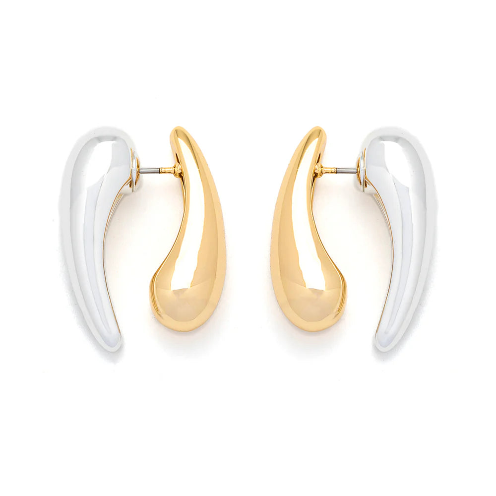Knight & Day Double Sided Mixed Metal Earring