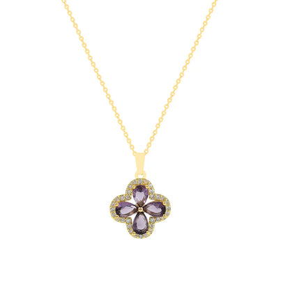 Knight & Day Amethyst Clover Necklace