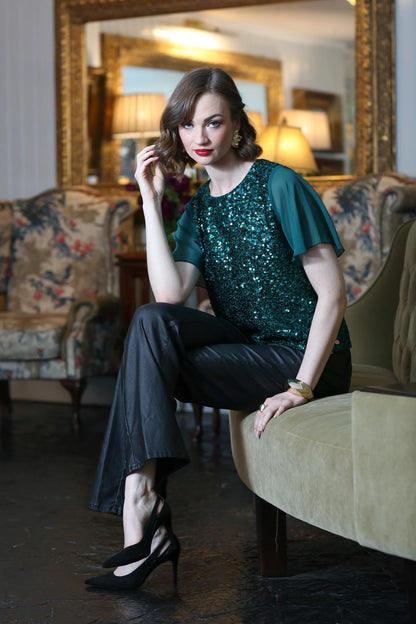 Rant & Rave Trudy Leatherette Bootcut Jean - Black