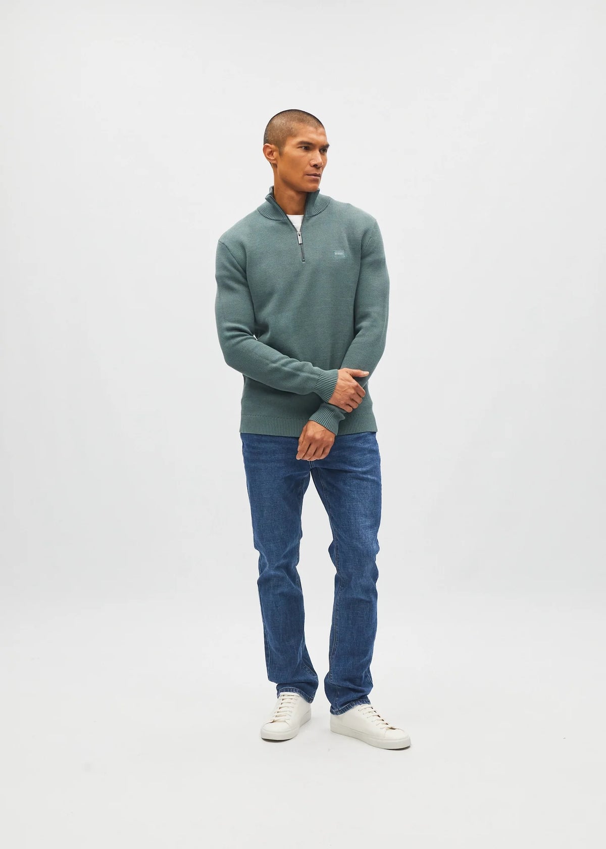 Diesel Twain Half Zip - Green Meadow