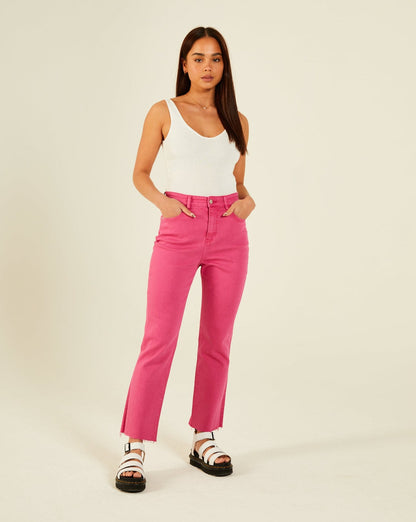 Diesel Tara Crop Flare Jeans - Pink