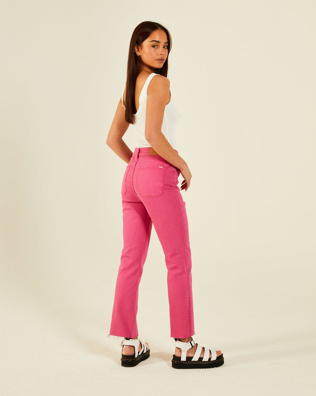 Diesel Tara Crop Flare Jeans - Pink
