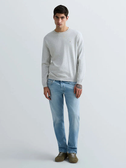 Replay Cotton Crew Neck Jumper - Silver