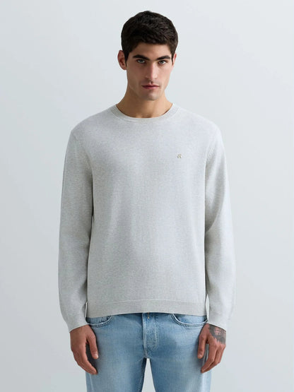 Replay Cotton Crew Neck Jumper - Silver