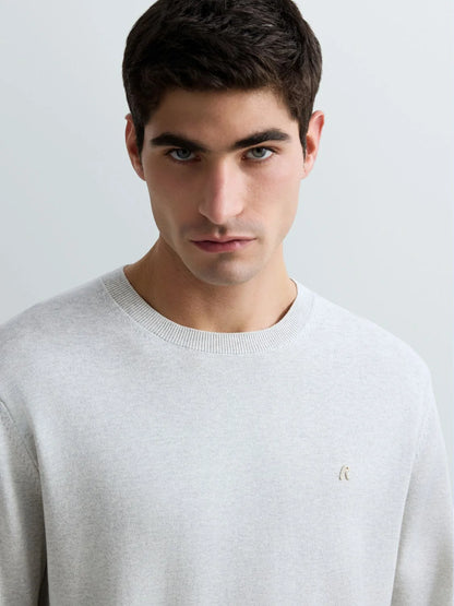 Replay Cotton Crew Neck Jumper - Silver