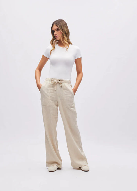 Diesel Opal Linen Trousers - Stone White