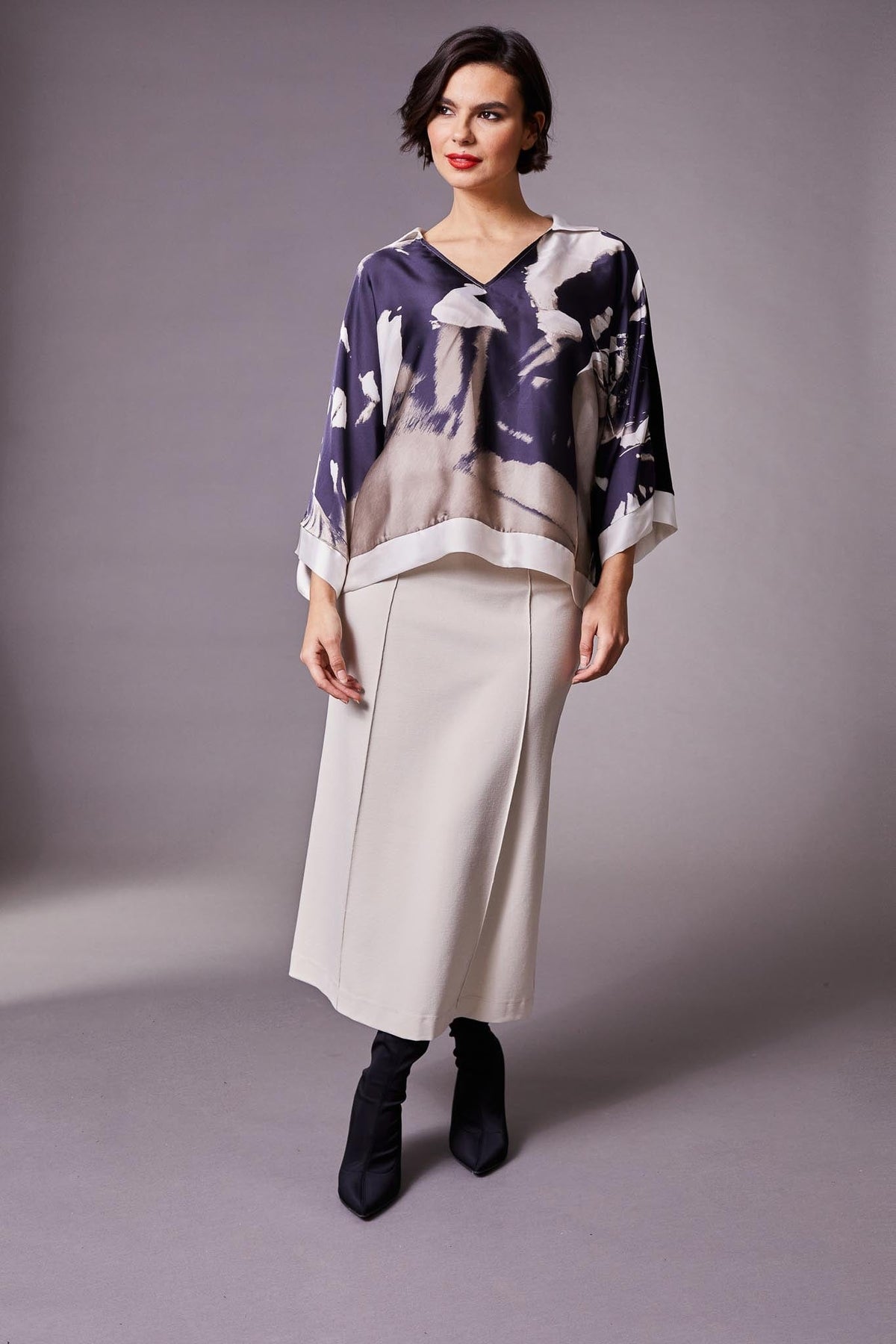 Peruzzi Abstract Print Kimono Top
