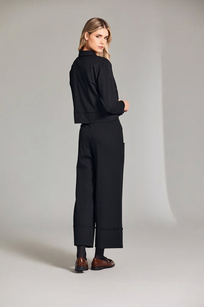 Peruzzi Wide Leg Crop - Black