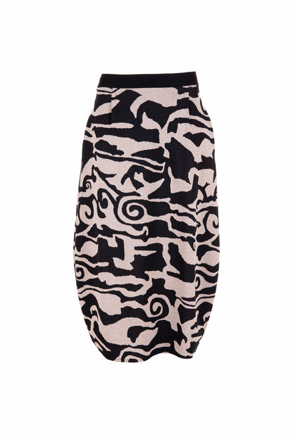 Peruzzi Jacquard Print Skirt - Black