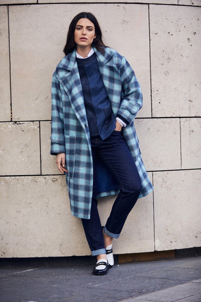 Peruzzi Check Aqua Coat