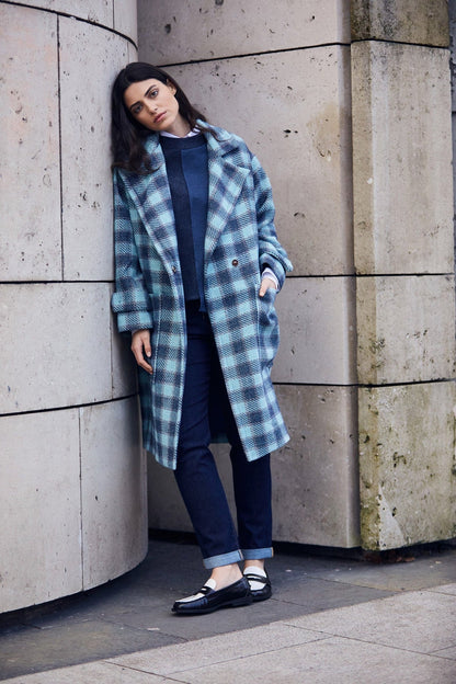 Peruzzi Check Aqua Coat