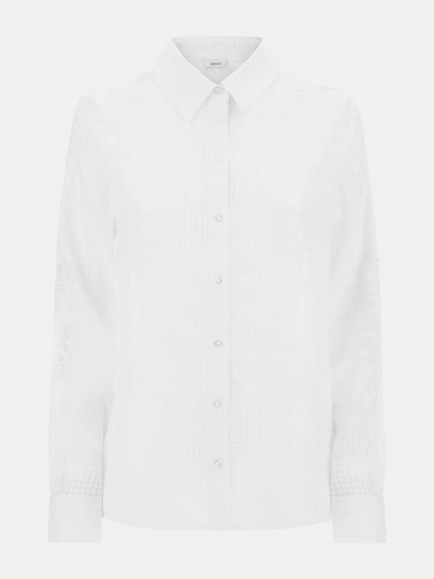 Guess Crinkle Chiffon Shirt - White
