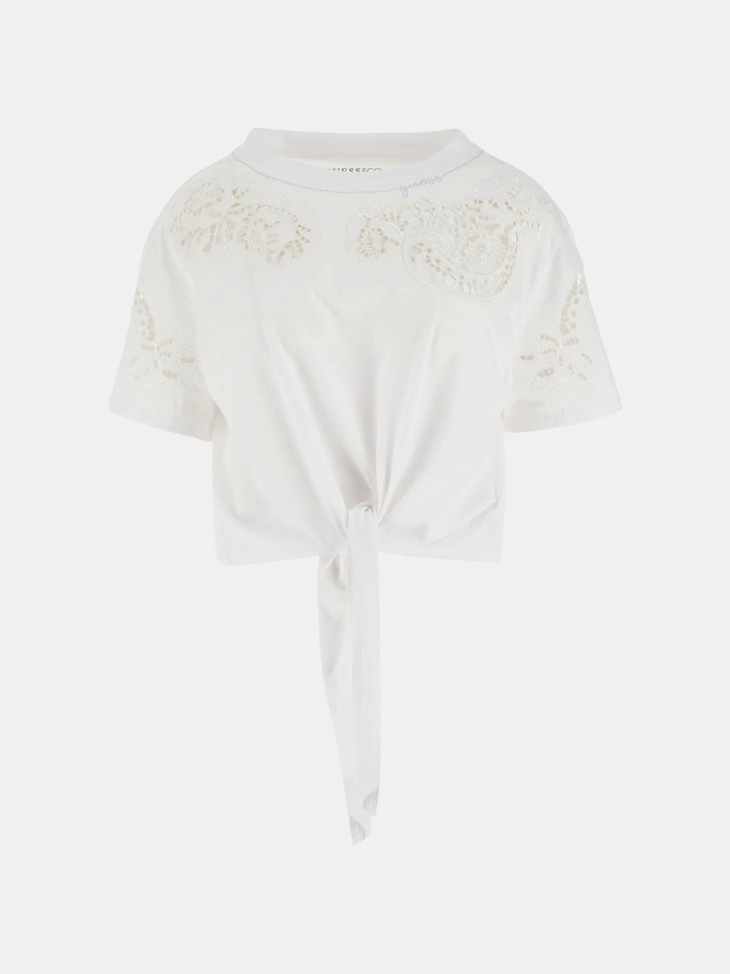 Guess Ajour Lace Tee - White