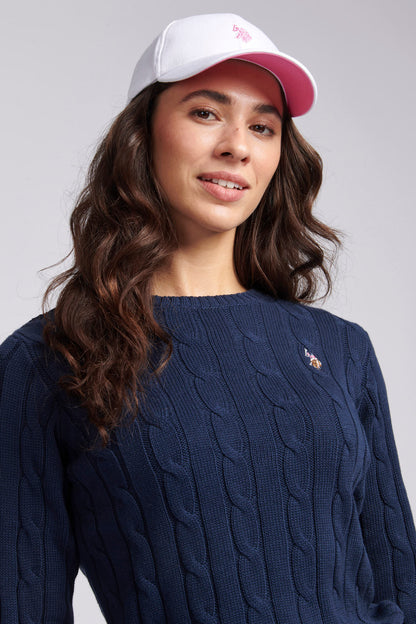 U.S. Polo Assn. Crew Neck Cable Jumper - Navy Iris