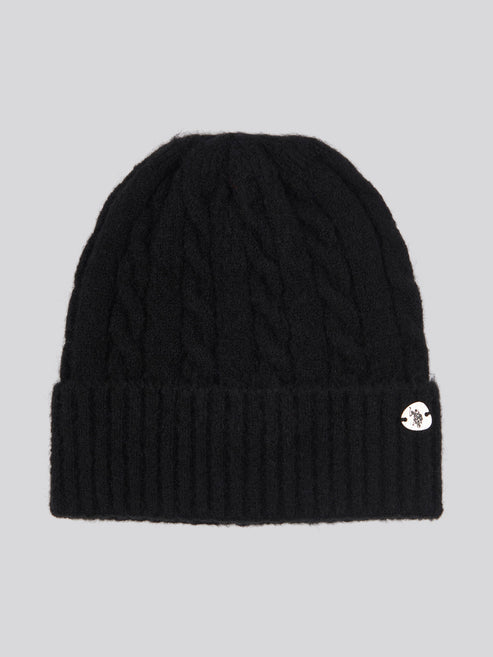 U.S.Polo Assn. Signature Cable Knit Beanie - Black