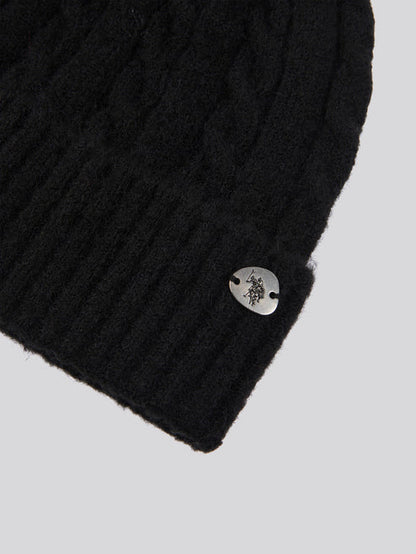 U.S.Polo Assn. Signature Cable Knit Beanie - Black
