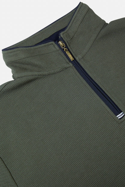 Benetti Walter Jersey 1/4 Zip Jumper - Forest