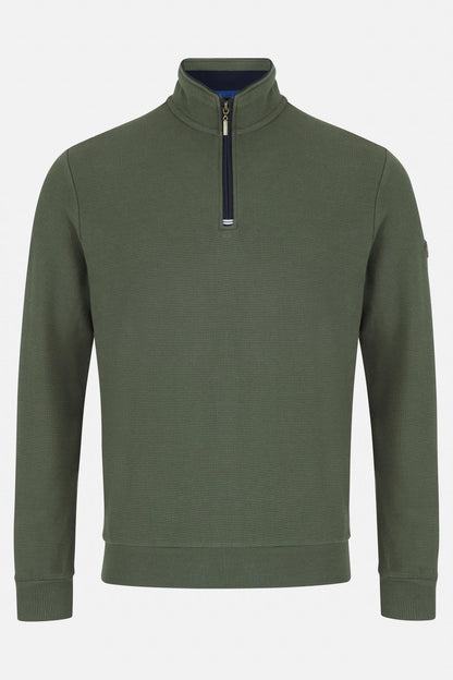 Benetti Walter Jersey 1/4 Zip Jumper - Forest